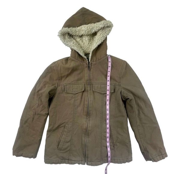 Braetan Jacket Tan Canvas zipper Hood Cotton S - Picture 4 of 9